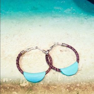 Leather hoops earrings